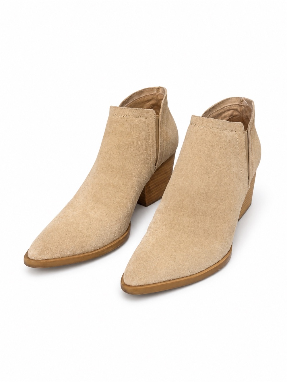 Dolce Vita Suede Pointed Toe Ankle Booties in Beige Size 10 - Women's Shoes